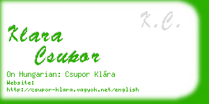 klara csupor business card